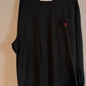 Black Long Sleeve Crew Neck T Shirt Basic Essential Casual Top Mens Womens